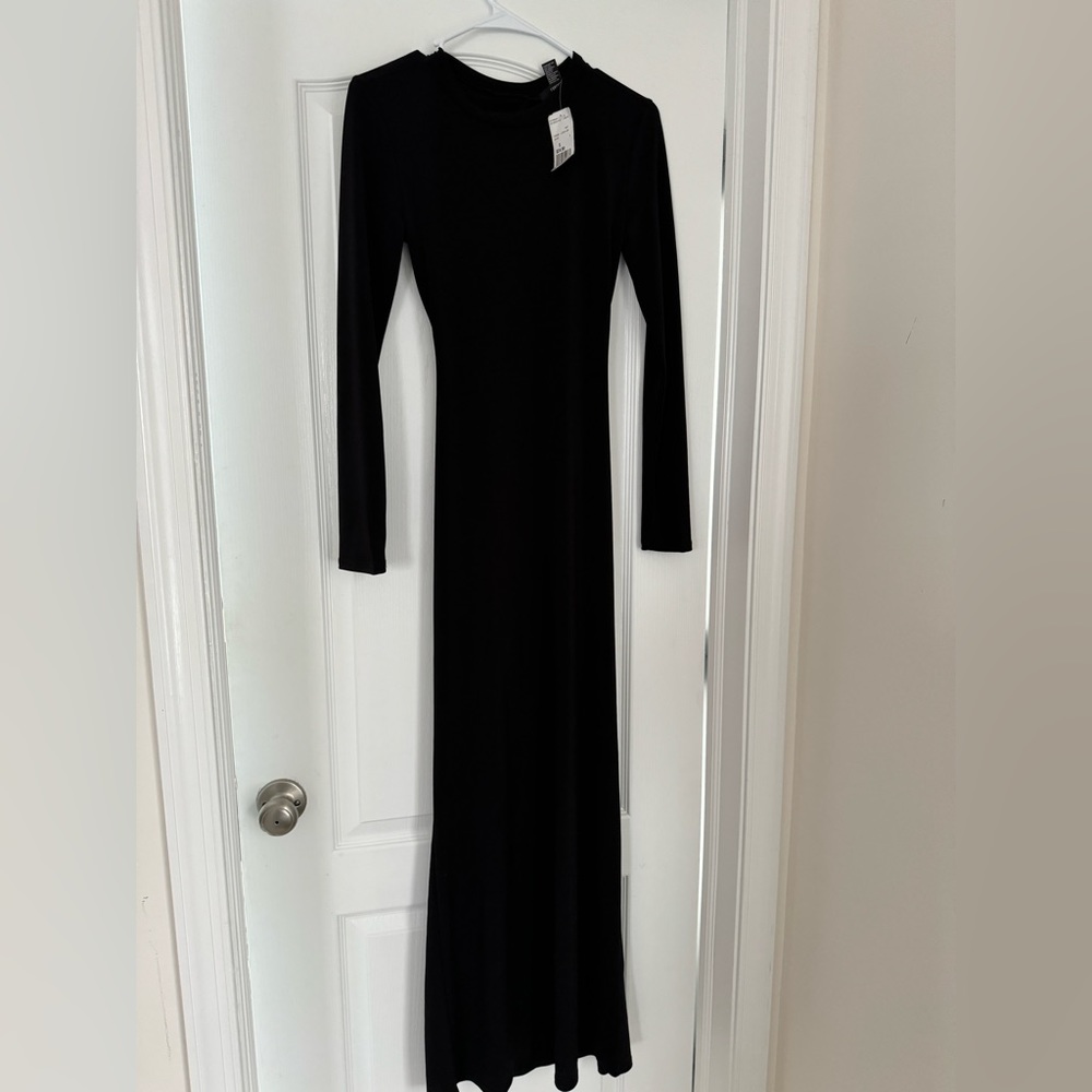 Forever21 Open Back Black Maxi Dress Size S
